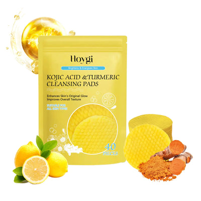 Hoygi Turmeric Acid Cleansing Pad Facial Skin Pore Cleansing, Makeup Remover Gentle Exfoliating Cleansing Pad